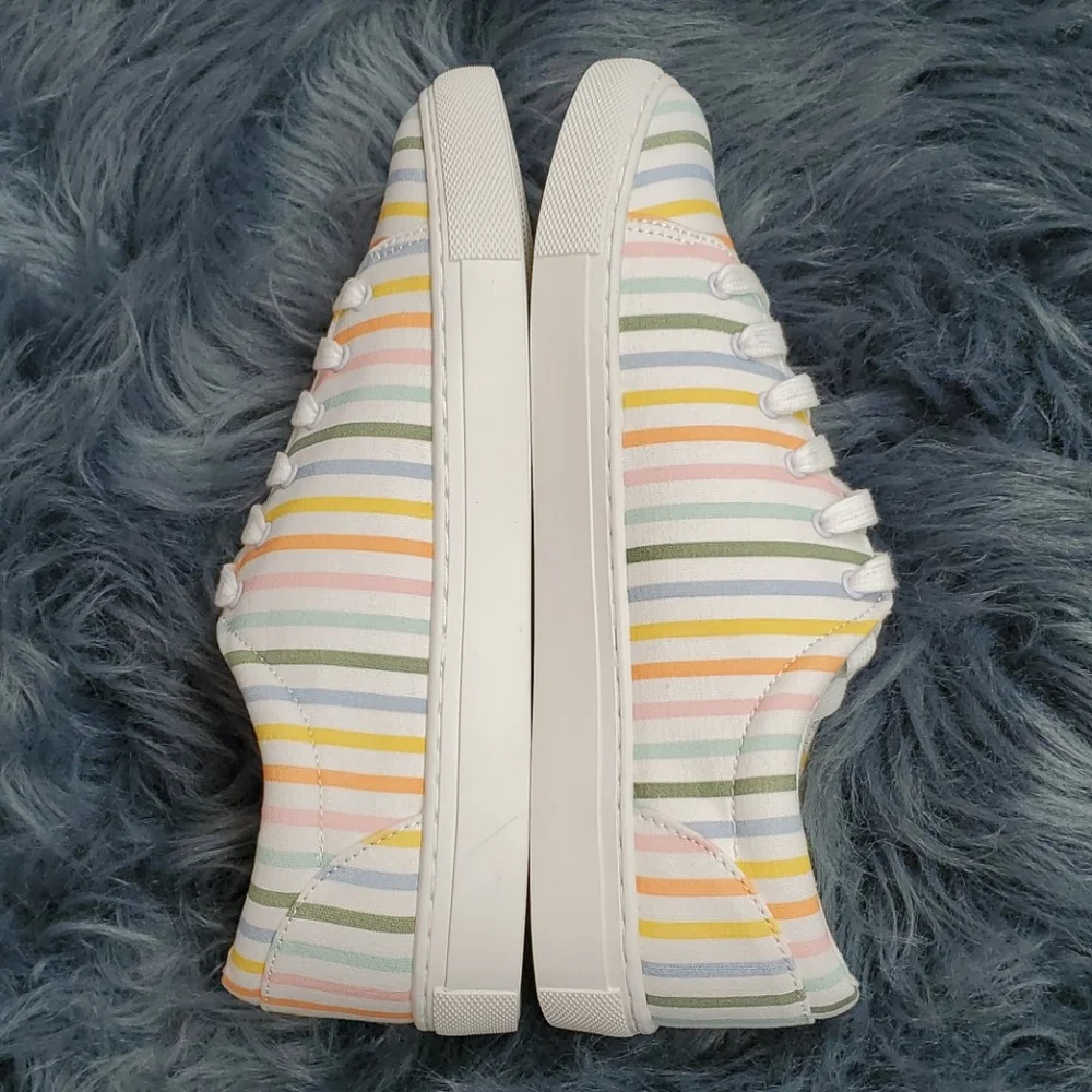 NIB J. Crew Printed Canvas Striped Sneakers